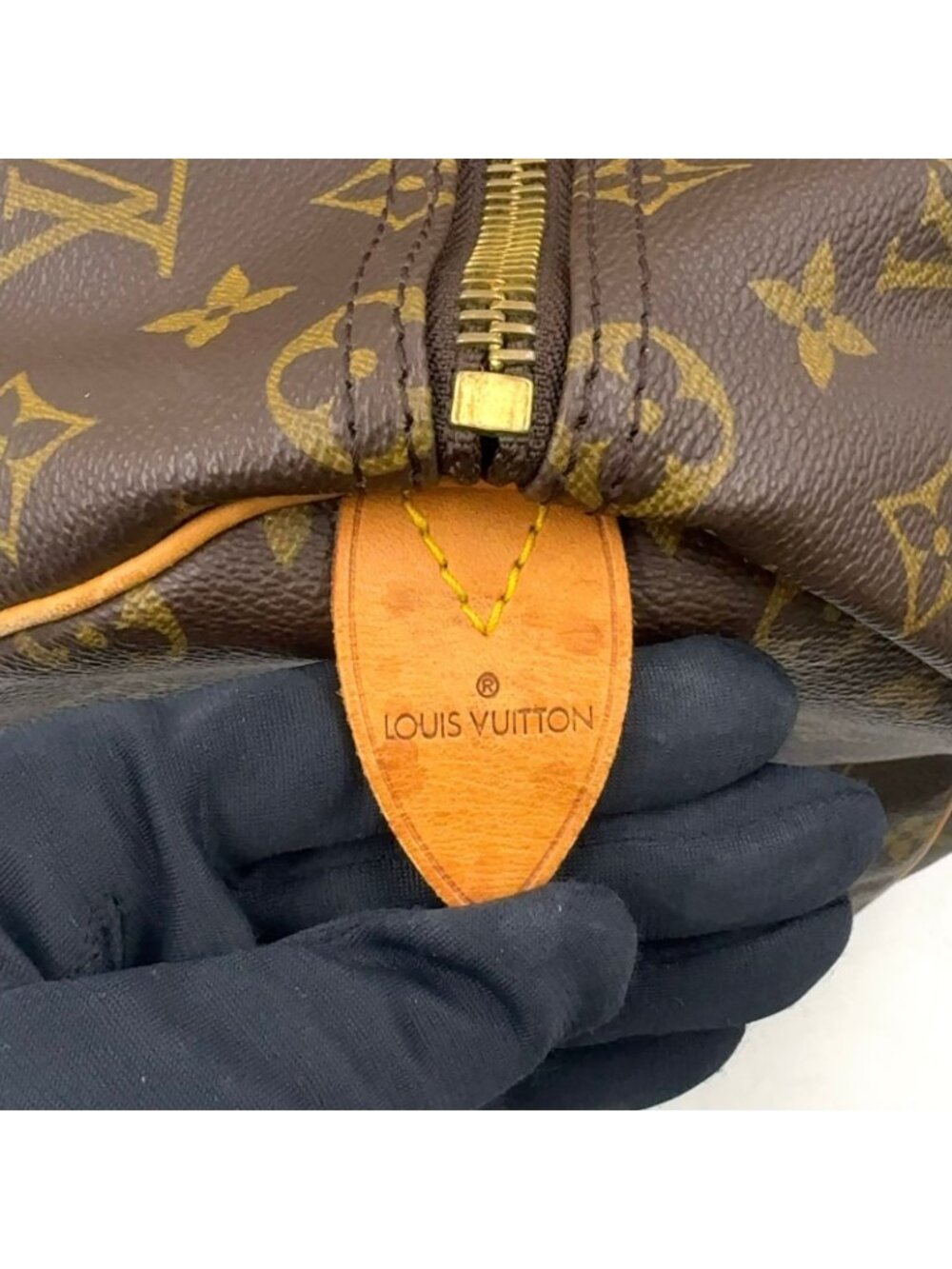 Louis Vuitton Keepall 50 Monogram Leather Brown Boston Bag Gold - Picture 4 of 15